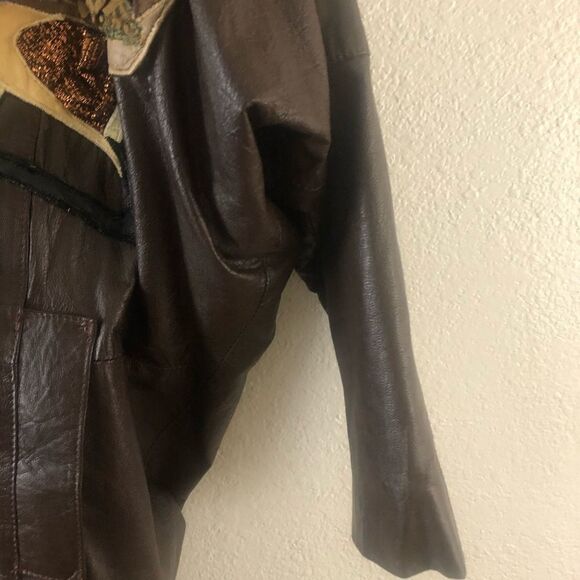 Michelle & Francin leather over side brown jacket - Picture 4 of 10